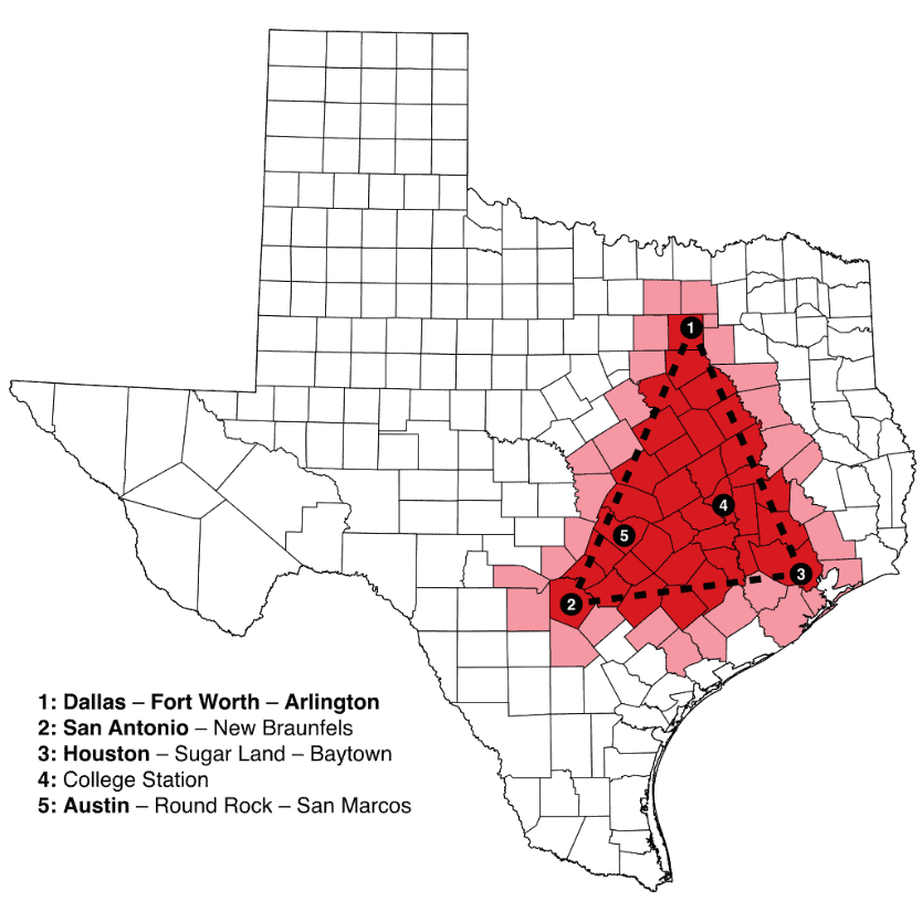 Texas kartbild