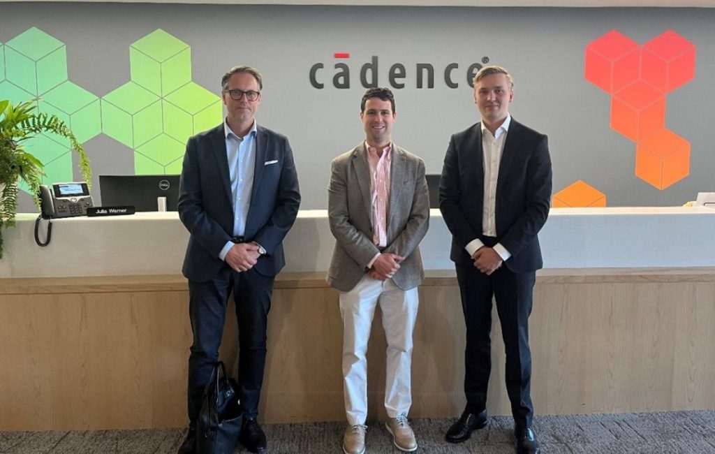 Herman och Henrik tillsammans med Matt Alter, Investor Relations på Cadence