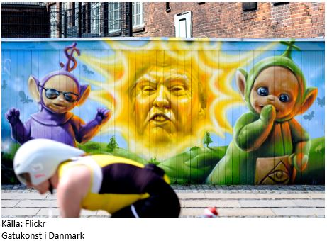 Väggmålning Trump som en sol